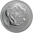 Серебряный австралийский лунар 2 "Год Дракона", 2 oz, 2012 г.в., 2 доллара